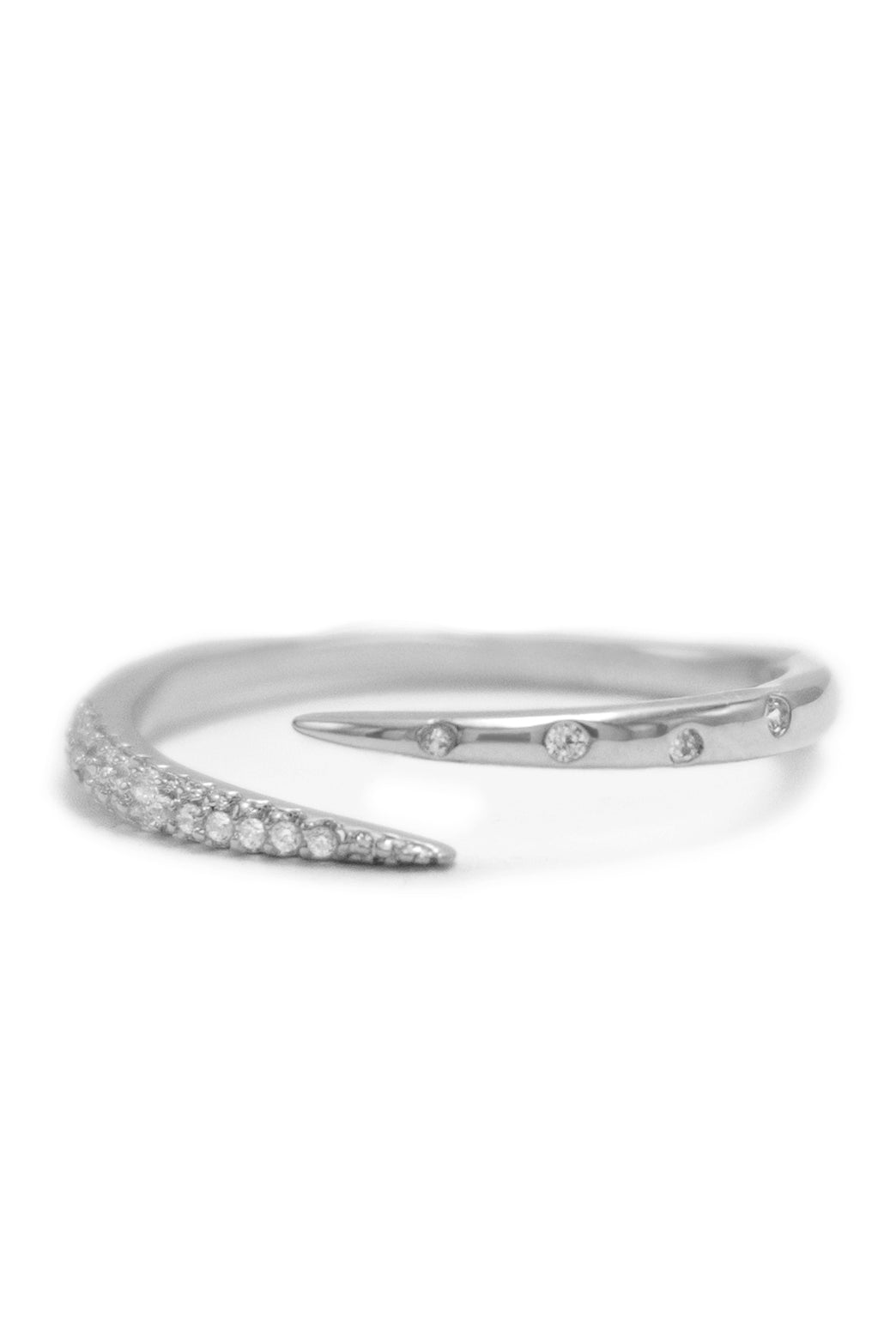 Anillo garrita, ajustable, chapa de rodio - Lavanda