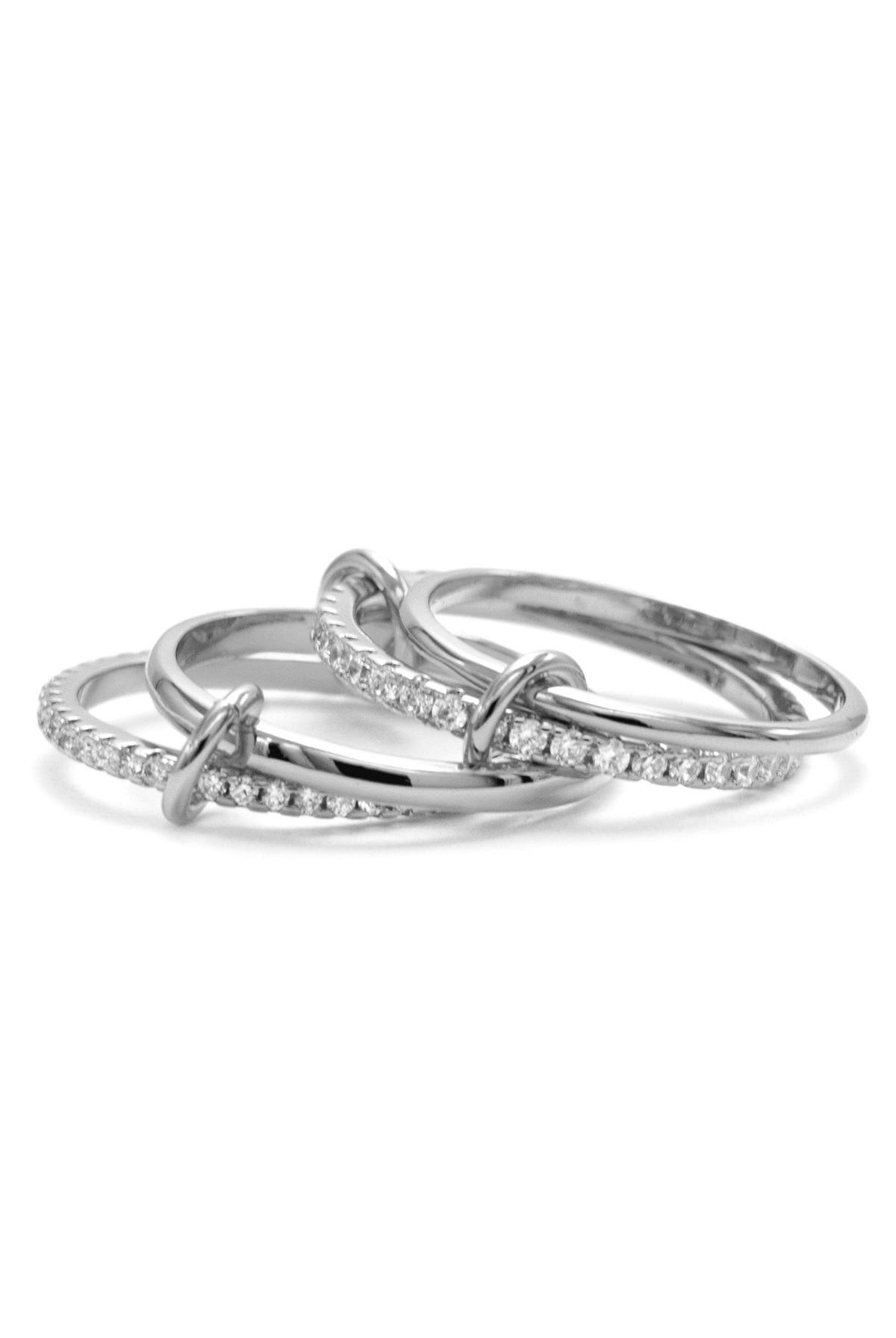 Set de anillos delicados en plata, chapa de rodio - Lavanda